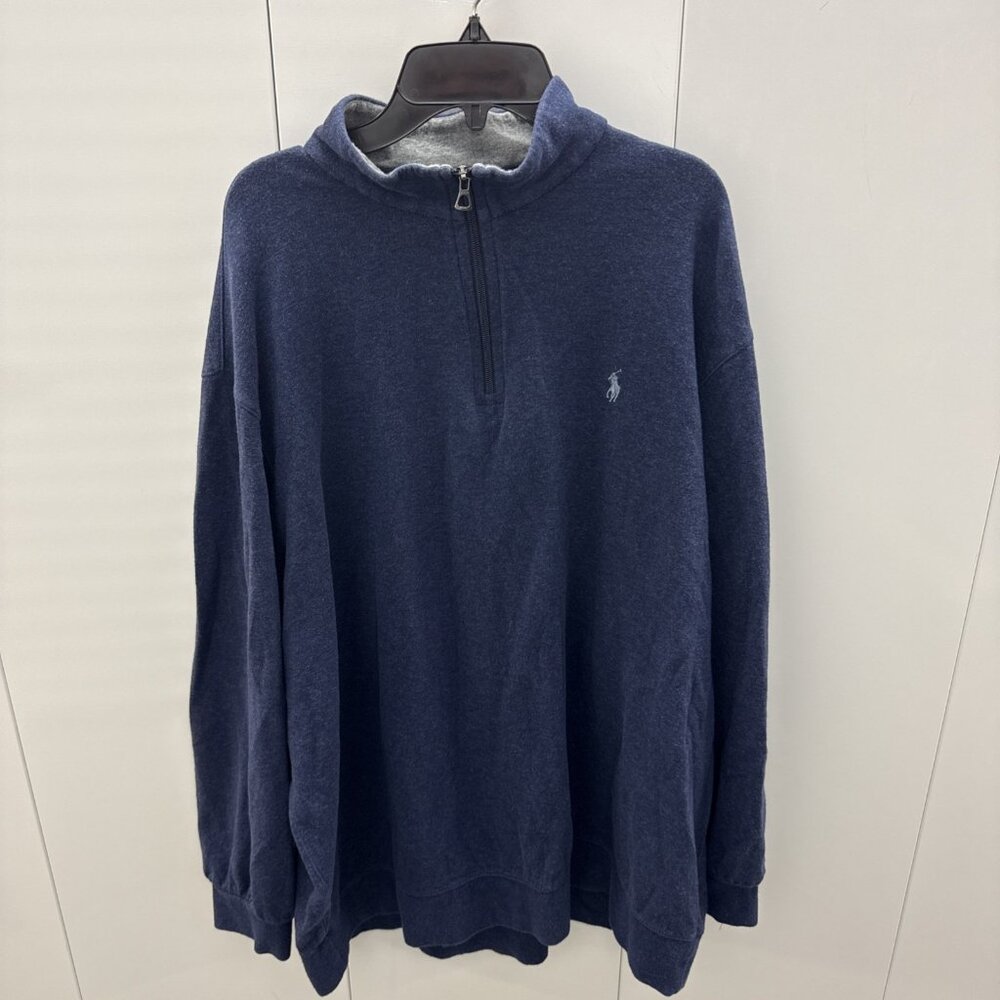 Polo Ralph Lauren Quarter Zip Mock‎ Neck Men's Sweater 2XL Blue XXL